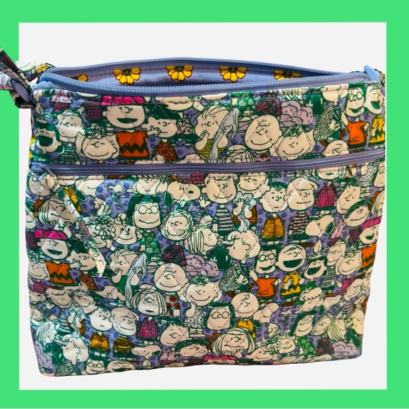 NWT! VERA BRADLEY X PEANUTS CROSSBODY MULTI ZIPPER POCKETS BAG W ADJ. STRAP. NEW - Picture 15 of 16